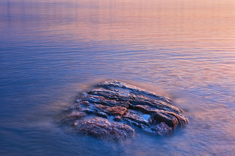 Canada- Manitoba- Paint Lake Provincial Park. Paint Lake. Exposed rock on Paint Lake at sunrise. art print by Jaynes Gallery for $57.95 CAD